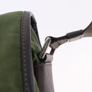 PRADA Shoulder Bag Nylon Khaki Silver Auth mr2884-19