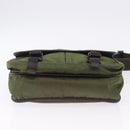 PRADA Shoulder Bag Nylon Khaki Silver Auth mr2884-8