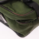 PRADA Shoulder Bag Nylon Khaki Silver Auth mr2884-20