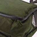 PRADA Shoulder Bag Nylon Khaki Silver Auth mr2884-23