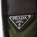 PRADA Shoulder Bag Nylon Khaki Silver Auth mr2884-24