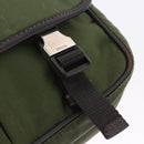 PRADA Shoulder Bag Nylon Khaki Silver Auth mr2884-26
