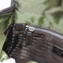 PRADA Shoulder Bag Nylon Khaki Silver Auth mr2884-33