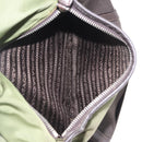PRADA Shoulder Bag Nylon Khaki Silver Auth mr2884-38