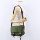 PRADA Shoulder Bag Nylon Khaki Silver Auth mr2884-39