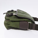 PRADA Shoulder Bag Nylon Khaki Silver Auth mr2884-5