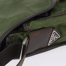PRADA Shoulder Bag Nylon Khaki Silver Auth mr2884-7