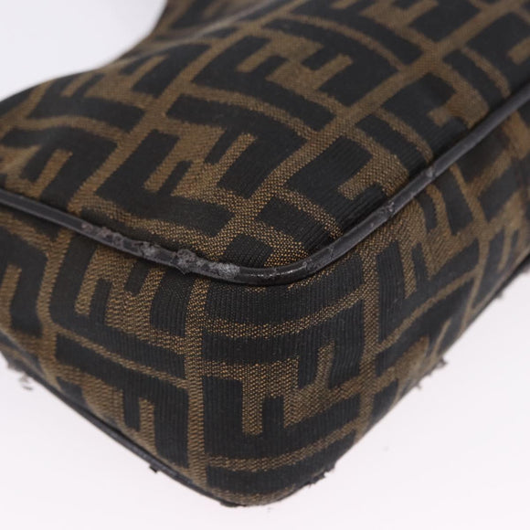 FENDI Zucca Canvas Hand Bag Black Brown Auth mr2886A