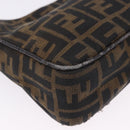 FENDI Zucca Canvas Hand Bag Black Brown Auth mr2886A-17