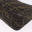 FENDI Zucca Canvas Hand Bag Black Brown Auth mr2886A-18
