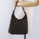 FENDI Zucca Canvas Hand Bag Black Brown Auth mr2886A-24