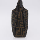 FENDI Zucca Canvas Hand Bag Black Brown Auth mr2886A-3
