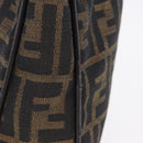 FENDI Zucca Canvas Hand Bag Black Brown Auth mr2886A-4