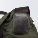 PRADA Shoulder Bag Nylon Khaki Silver Auth mr2887-18