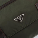 PRADA Shoulder Bag Nylon Khaki Silver Auth mr2887-19