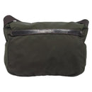 PRADA Shoulder Bag Nylon Khaki Silver Auth mr2887-3