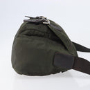 PRADA Shoulder Bag Nylon Khaki Silver Auth mr2887-5