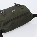 PRADA Shoulder Bag Nylon Khaki Silver Auth mr2887-7
