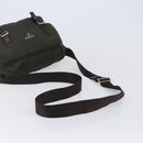 PRADA Shoulder Bag Nylon Khaki Silver Auth mr2887-8