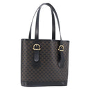 CELINE Macadam Canvas Hand Bag PVC Leather Black Gold Auth mr2888A-1
