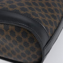 CELINE Macadam Canvas Hand Bag PVC Leather Black Gold Auth mr2888A-10