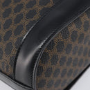 CELINE Macadam Canvas Hand Bag PVC Leather Black Gold Auth mr2888A-11