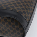 CELINE Macadam Canvas Hand Bag PVC Leather Black Gold Auth mr2888A-12