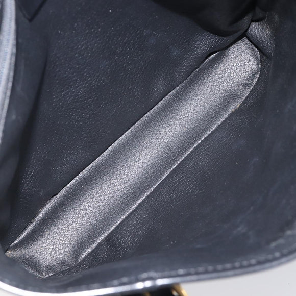CELINE Macadam Canvas Hand Bag PVC Leather Black Gold Auth mr2888A