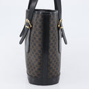 CELINE Macadam Canvas Hand Bag PVC Leather Black Gold Auth mr2888A-5