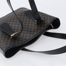 CELINE Macadam Canvas Hand Bag PVC Leather Black Gold Auth mr2888A-6