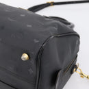 MCM Logogram Vicetos Hand Bag PVC 2way Black Gold Auth mr2890-12