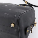 MCM Logogram Vicetos Hand Bag PVC 2way Black Gold Auth mr2890-14