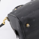 MCM Logogram Vicetos Hand Bag PVC 2way Black Gold Auth mr2890-15