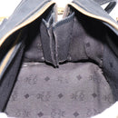 MCM Logogram Vicetos Hand Bag PVC 2way Black Gold Auth mr2890-19