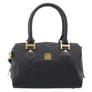 MCM Logogram Vicetos Hand Bag PVC 2way Black Gold Auth mr2890-2