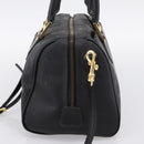 MCM Logogram Vicetos Hand Bag PVC 2way Black Gold Auth mr2890-5