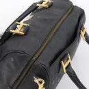 MCM Logogram Vicetos Hand Bag PVC 2way Black Gold Auth mr2890-6