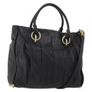 BALLY Hand Bag Leather 2way Black Gold Auth mr2891-1