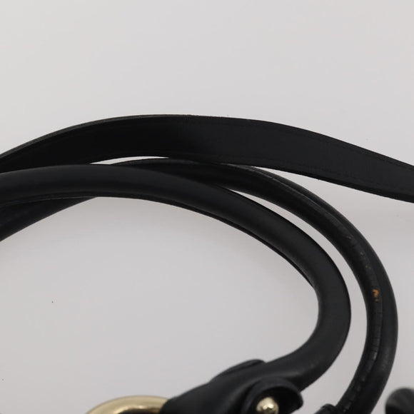 BALLY Hand Bag Leather 2way Black Gold Auth mr2891