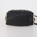 BALLY Hand Bag Leather 2way Black Gold Auth mr2891-11
