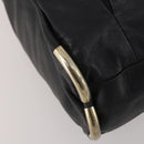 BALLY Hand Bag Leather 2way Black Gold Auth mr2891-13