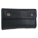Chrome Hearts Wave Wallet Leather Black Auth mr2894SM-1