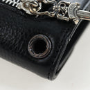 Chrome Hearts Wave Wallet Leather Black Auth mr2894SM-12