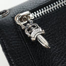 Chrome Hearts Wave Wallet Leather Black Auth mr2894SM-13