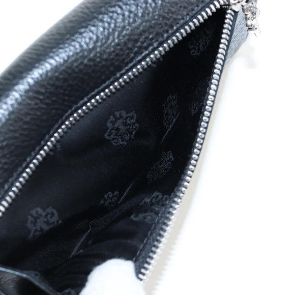 Chrome Hearts Wave Wallet Leather Black Auth mr2894SM