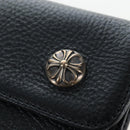 Chrome Hearts Wave Wallet Leather Black Auth mr2894SM-16