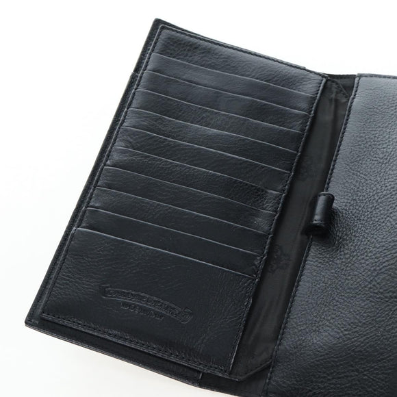Chrome Hearts Wave Wallet Leather Black Auth mr2894SM