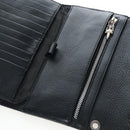 Chrome Hearts Wave Wallet Leather Black Auth mr2894SM-20