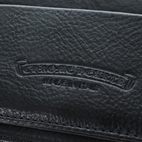 Chrome Hearts Wave Wallet Leather Black Auth mr2894SM