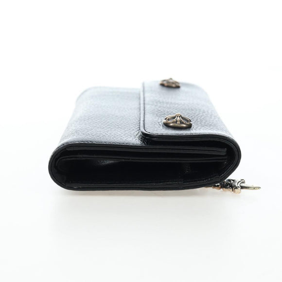 Chrome Hearts Wave Wallet Leather Black Auth mr2894SM